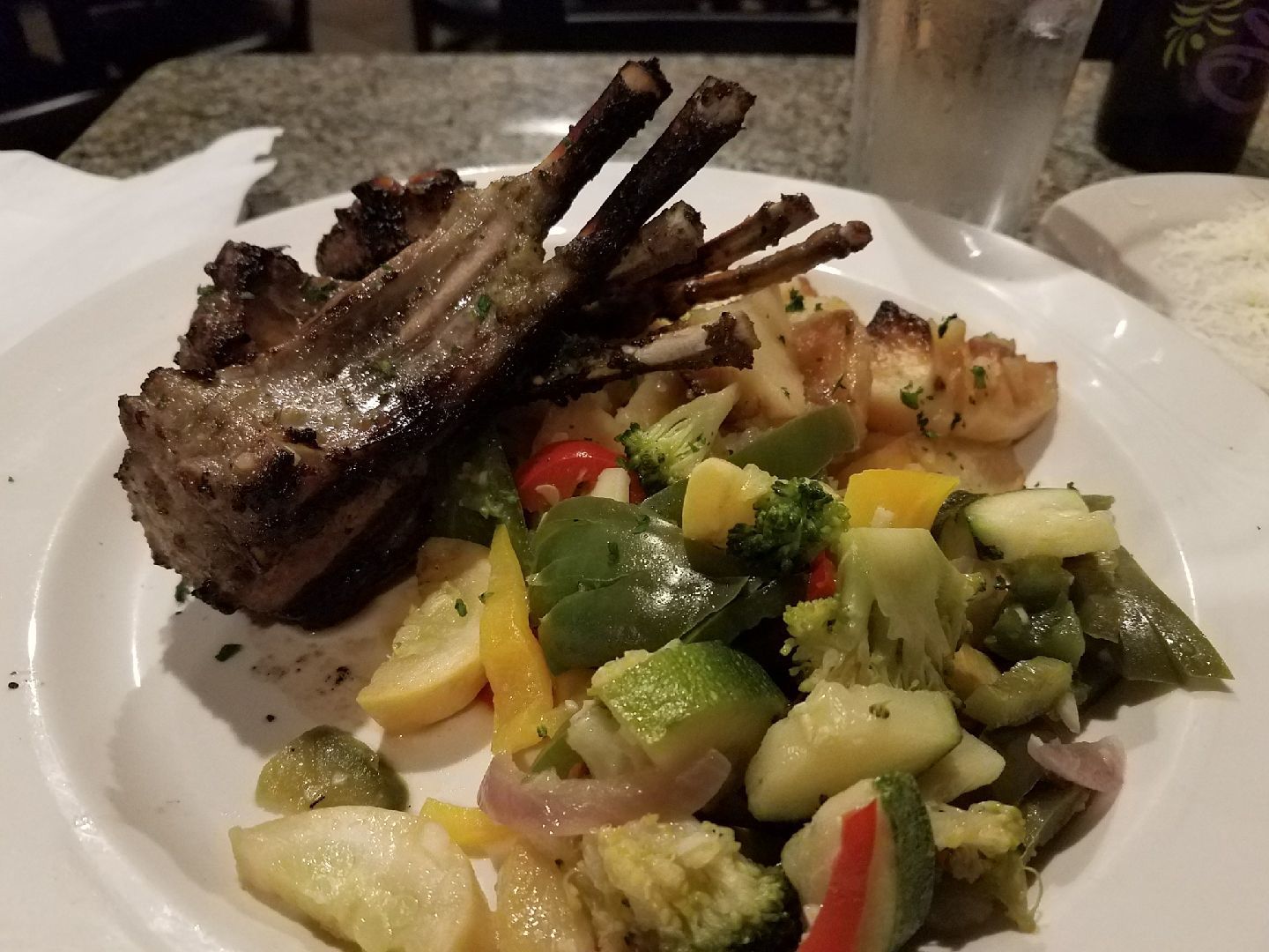 Grilled Marinated Double Bone Lamb Chops